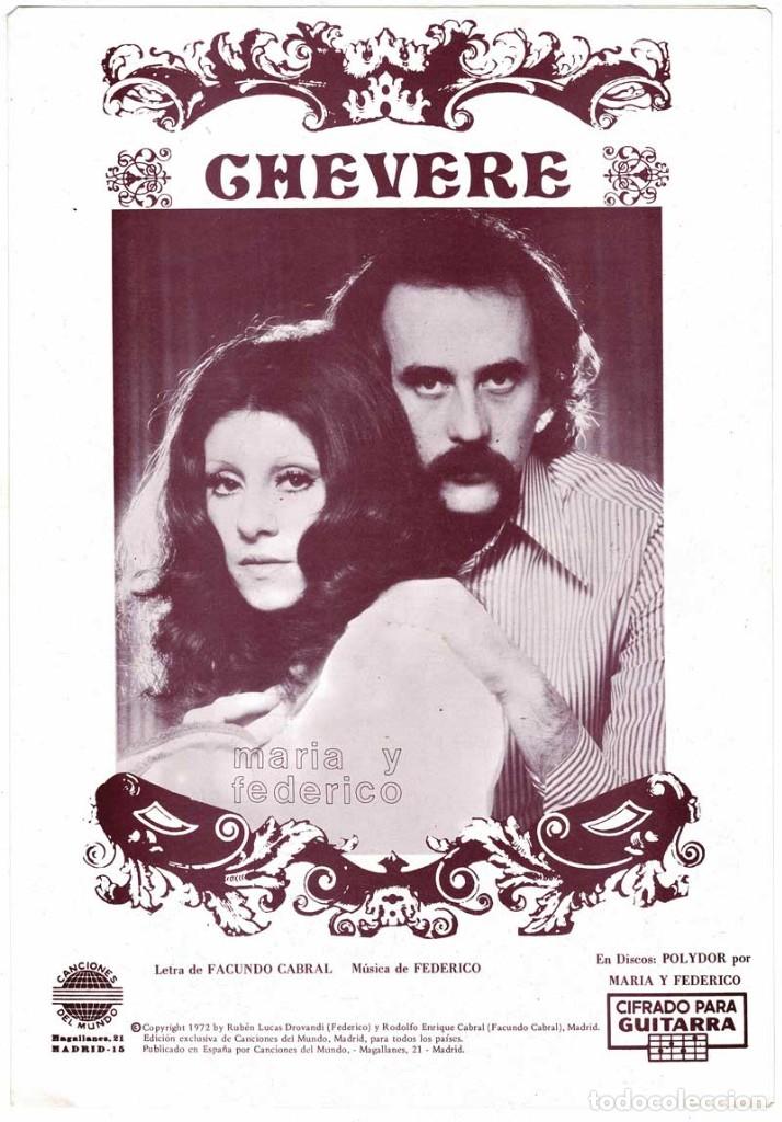 Catalogues de Musique: Cancionero Chevere de Mar&iacute;a y Federico con cifrado para guitarra