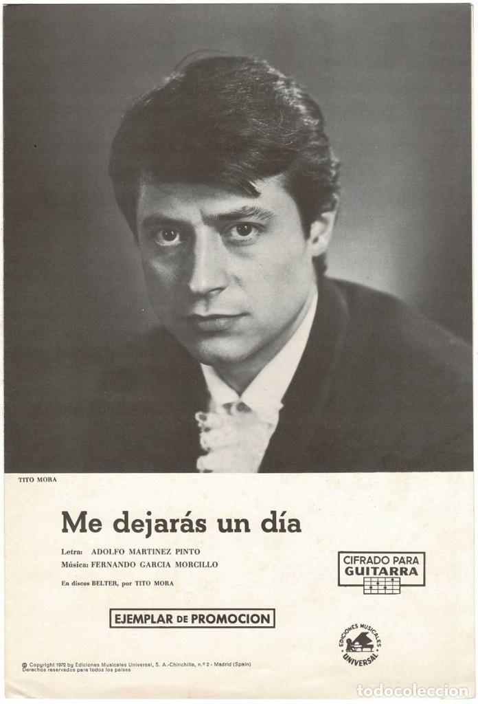 Catalogues de Musique: Cancionero Me dejar&aacute;s un d&iacute;a de Tito Mora con cifrado para guitarra