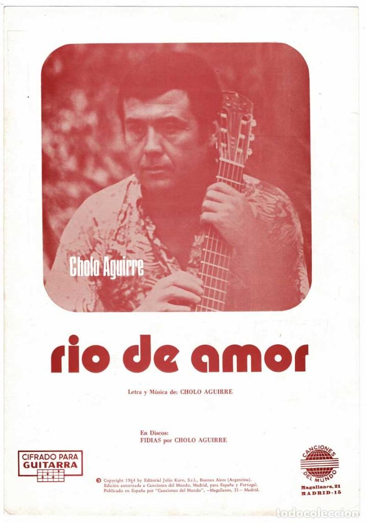 Cat&aacute;logos de M&uacute;sica: Cancionero R&iacute;o de Amor de Cholo Aguirre con cifrado para guitarra