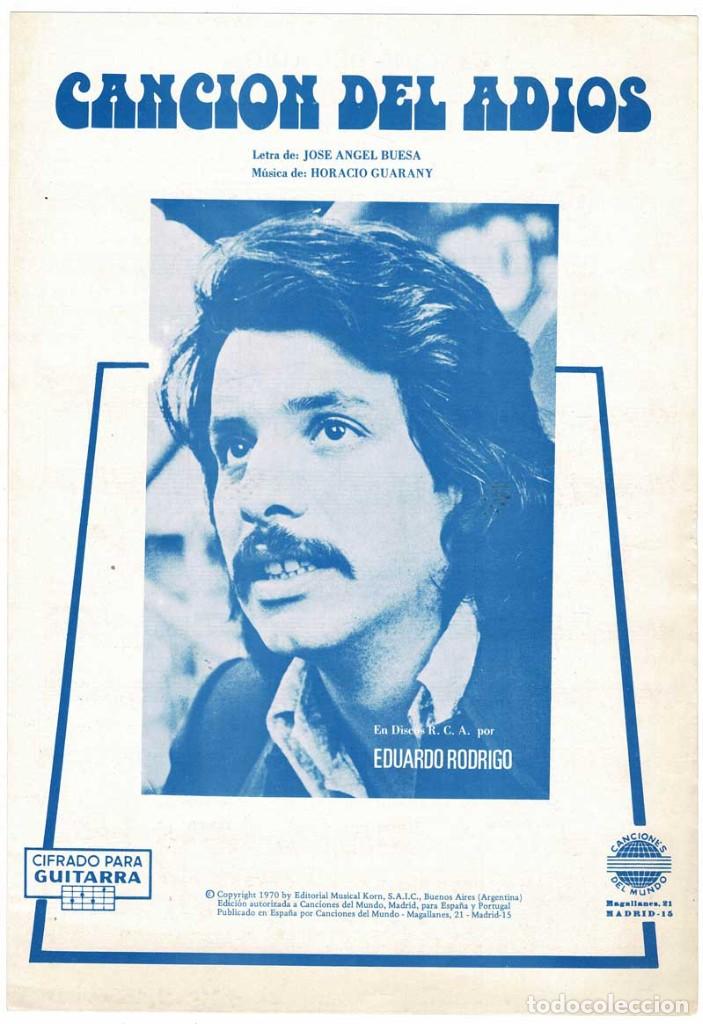 Catalogues de Musique: Cancionero Canci&oacute;n del Adi&oacute;s de Eduardo Rodrigo con cifrado para guitarra