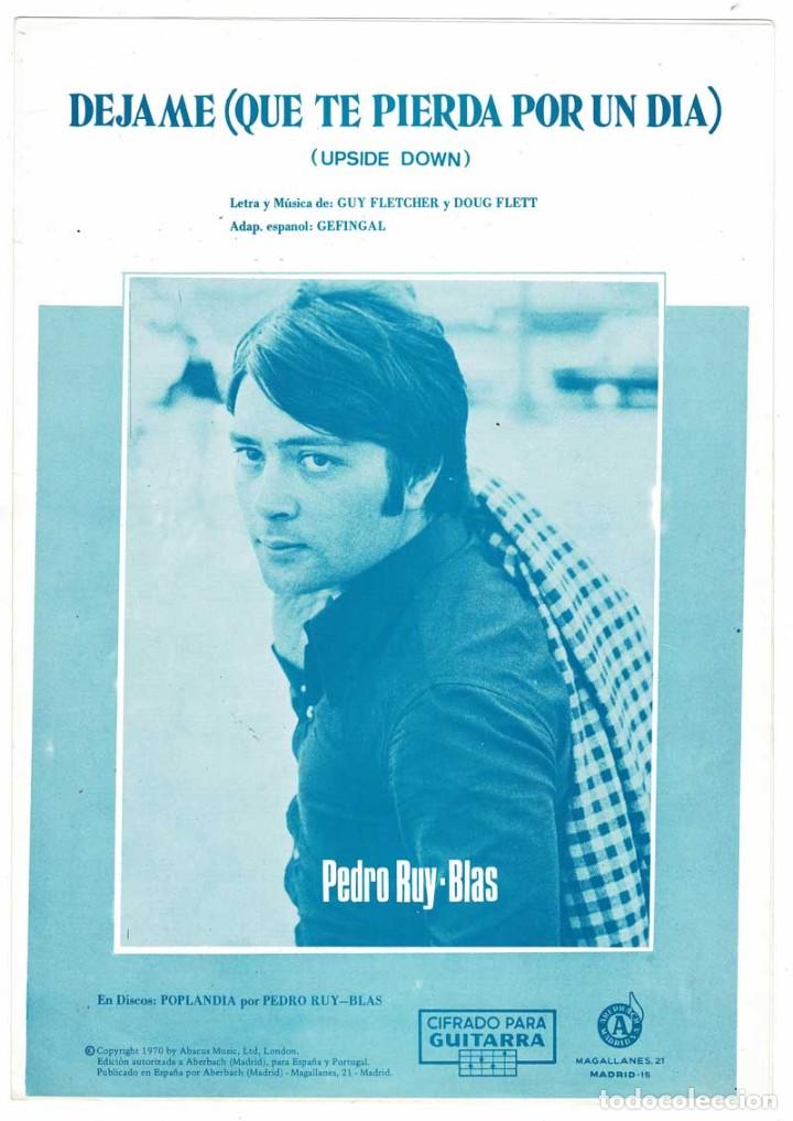 Catalogues de Musique: Cancionero D&eacute;jame (que te pierda por un d&iacute;a) de Pedro Ruy-Blas con cifrado para guitarra