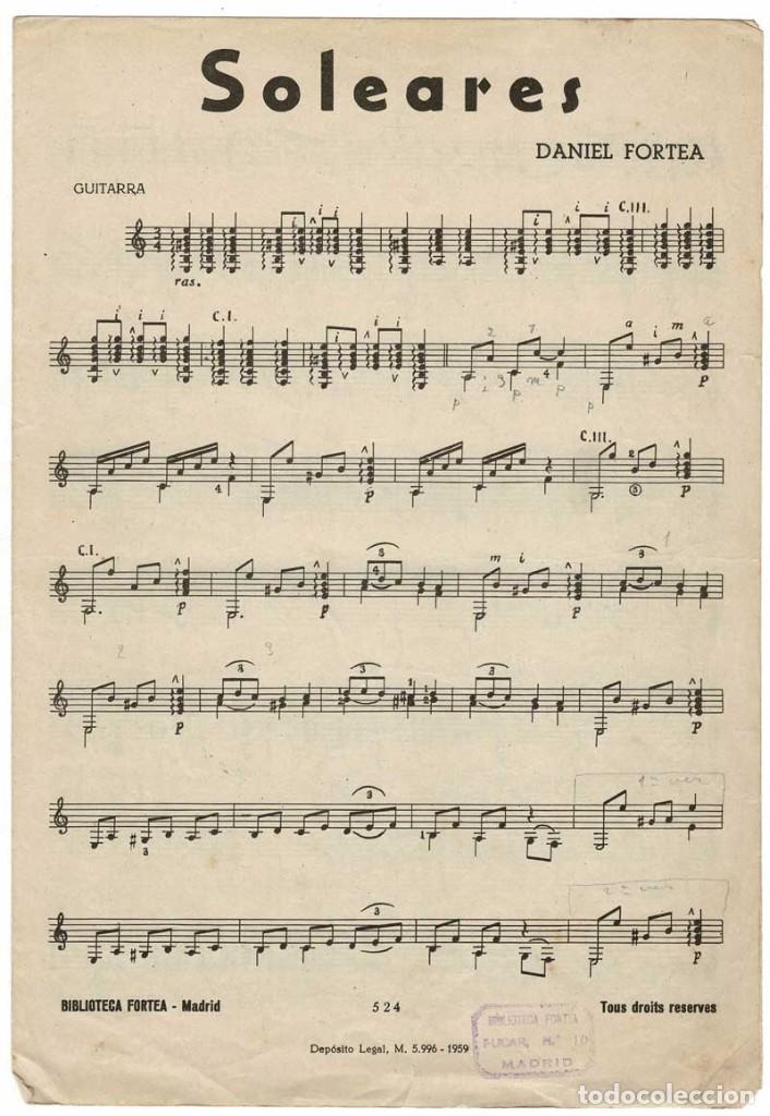 Cat&aacute;logos de m&uacute;sica: Partitura Soleares de Daniel Fortea - Foto 1