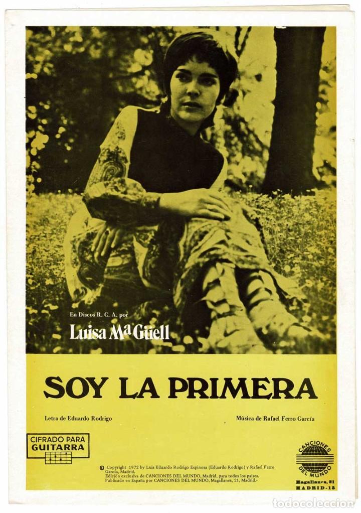 Cat&aacute;logos de M&uacute;sica: Cancionero Soy la Primera de Luisa M&ordf; G&uuml;ell con cifrado para guitarra