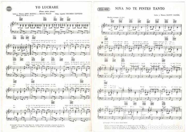 Cat&aacute;logos de M&uacute;sica: Cancionero Partitura Yo luchar&eacute; de John Rostill + Ni&ntilde;a no te pintes tanto de Danny Daniel