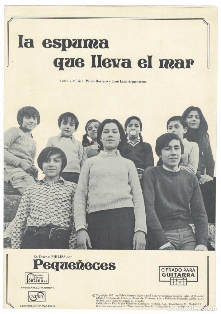 Cat&aacute;logos de M&uacute;sica: Cancionero La Espuma que lleva el Mar de Peque&ntilde;eces con cifrado para guitarra