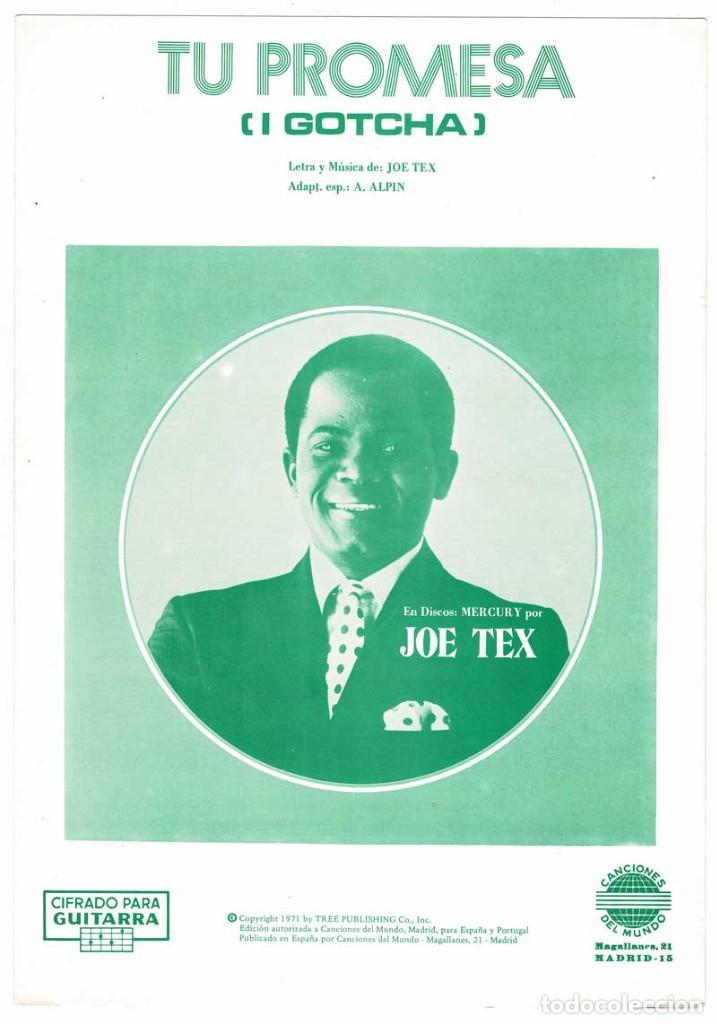 Cataloghi di Musica: Cancionero Tu promesa (I Gotcha) de Joe Tex con cifrado para guitarra