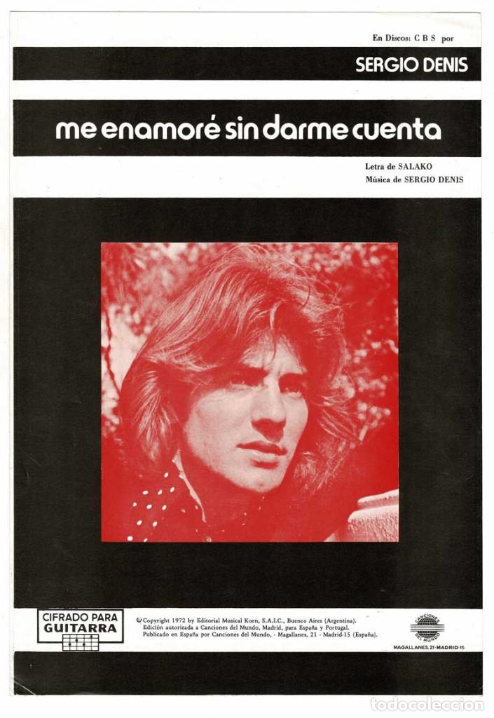 Cataloghi di Musica: Cancionero Me enamor&eacute; sin darme cuenta de Sergio Denis con cifrado para guitarra