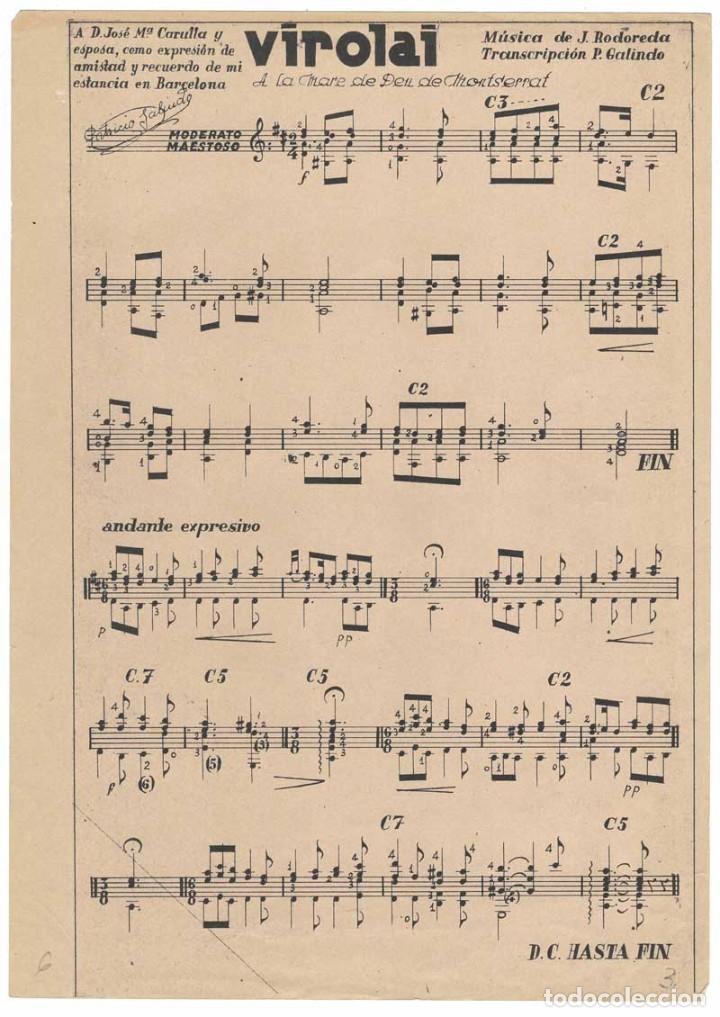 Cataloghi di Musica: Partitura Virolai A la Mare de Deu de Montserrat de J. Rodoreda