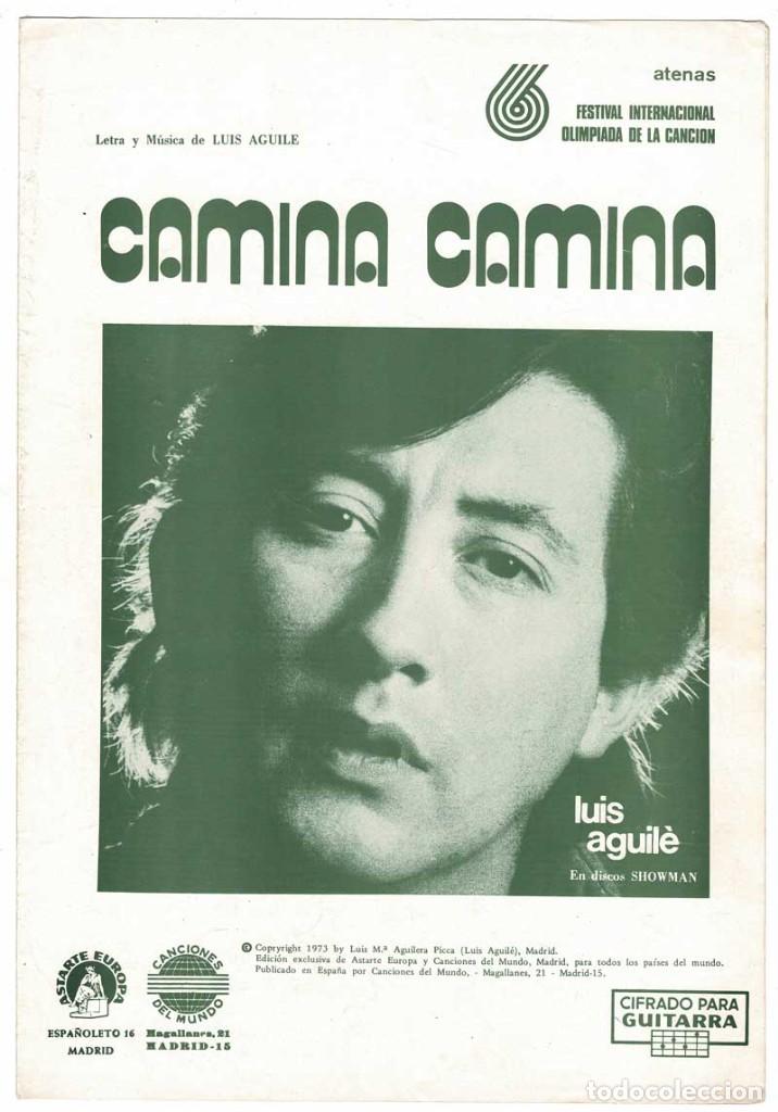 Cat&aacute;logos de M&uacute;sica: Cancionero Camina Camina de Luis Aguil&eacute; con cifrado para guitarra