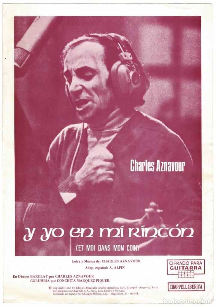 Catalogues de Musique: Cancionero Y Yo en mi Rinc&oacute;n de Charles Aznavour con cifrado para guitarra