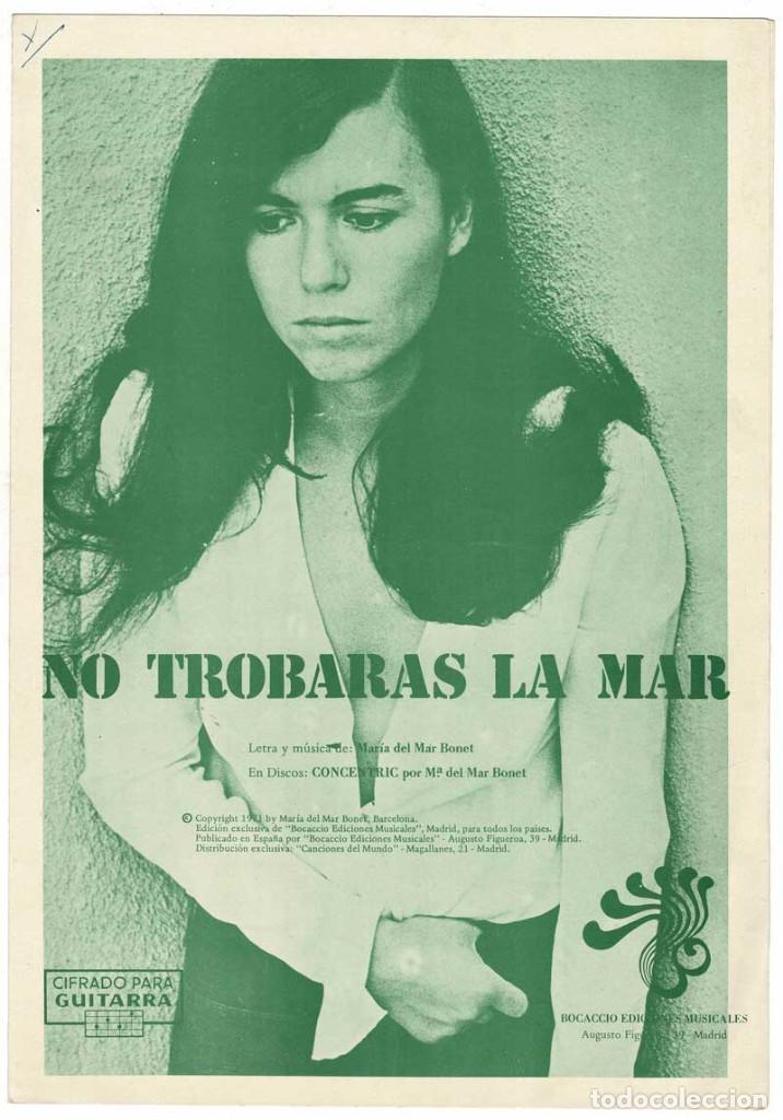 Catalogues de Musique: Cancionero No Trobaras la Mar de Mar&iacute;a del Mar Bonet con cifrado para guitarra