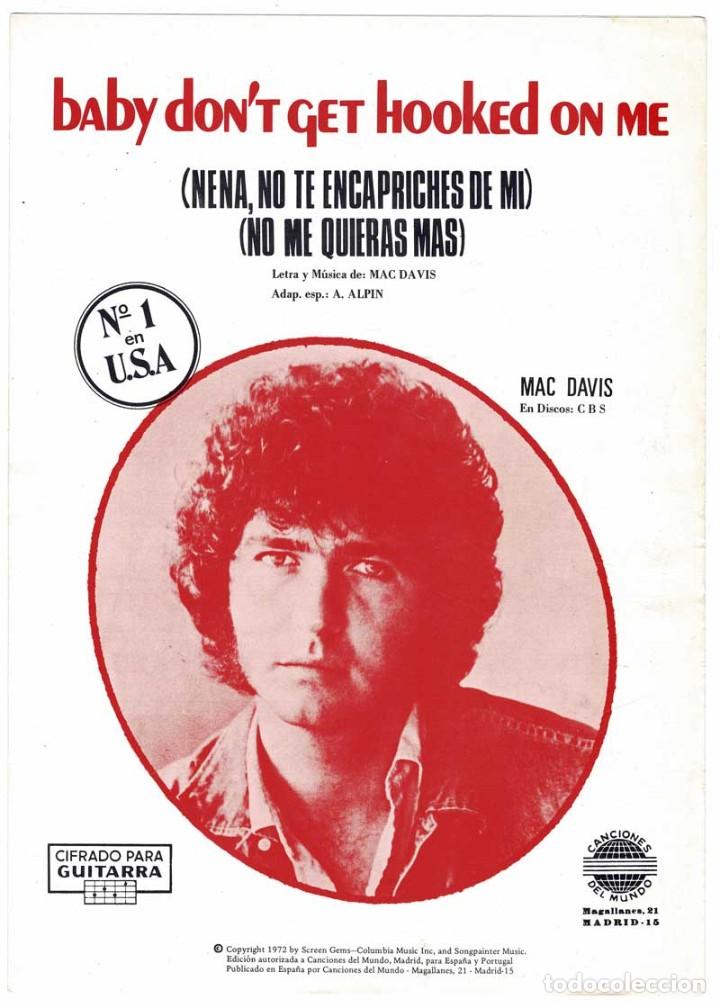 Cat&aacute;logos de M&uacute;sica: Cancionero Baby don't get hooked on me de Mac Davis