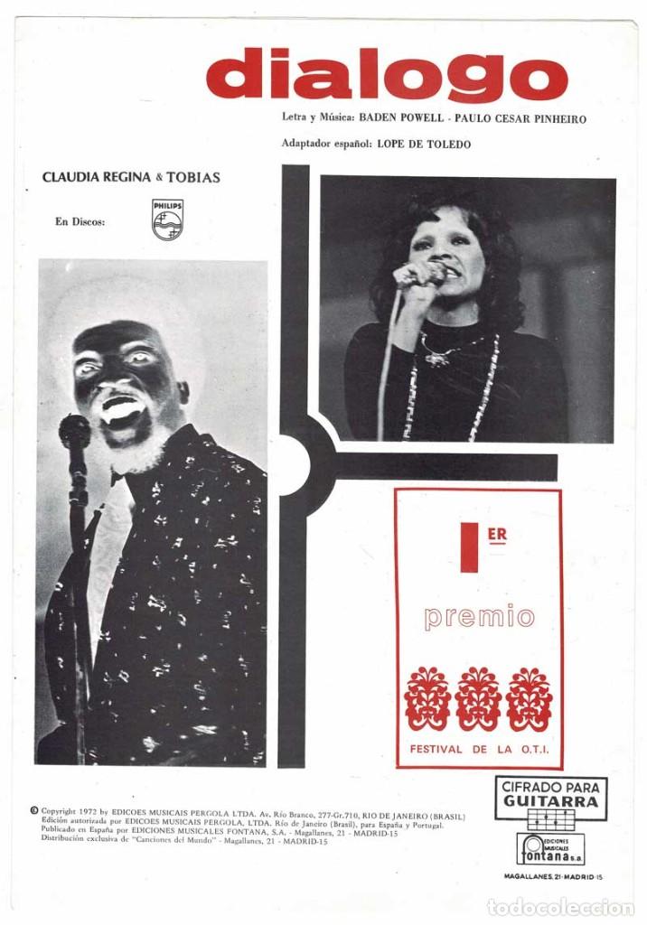 Cat&aacute;logos de M&uacute;sica: Cancionero Di&aacute;logo de Claudia Regina & Tob&iacute;as. Baden Powell