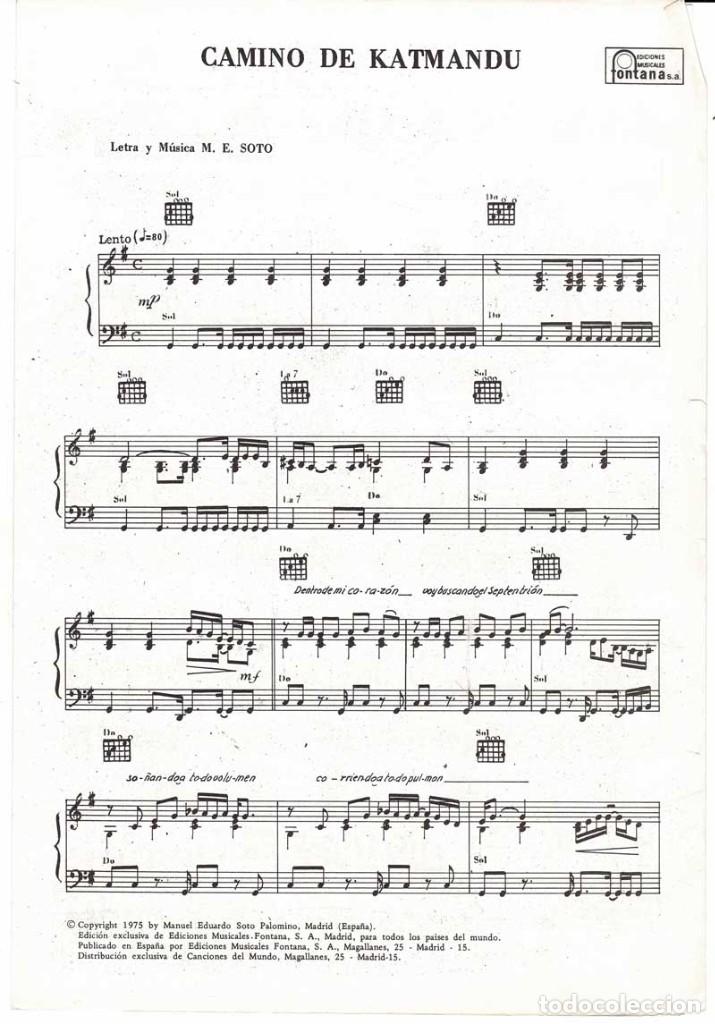 Cat&aacute;logos de M&uacute;sica: Cancionero Camino de Katmandu de Manuel Eduardo Soto