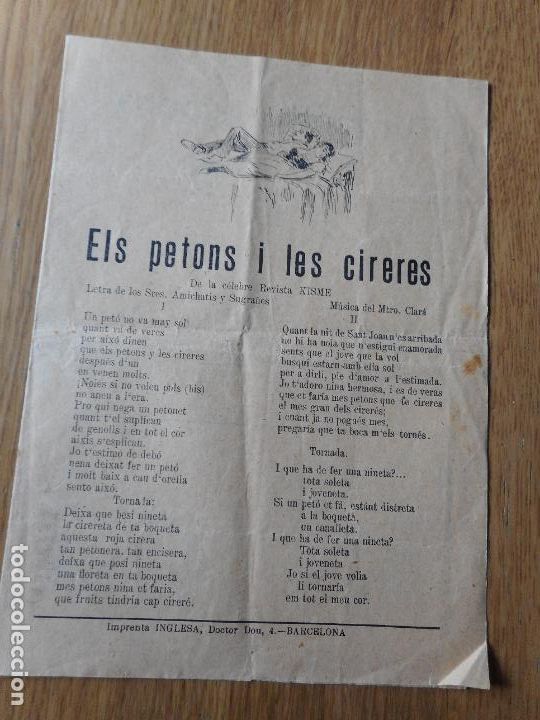 Catalogues de Musique: ANTIGUA LETRILLA.ELS PETONS I LES CIRERES.LES 4 EDATS DE LA DONA.PRIMER TANGO.REVISTA KISME