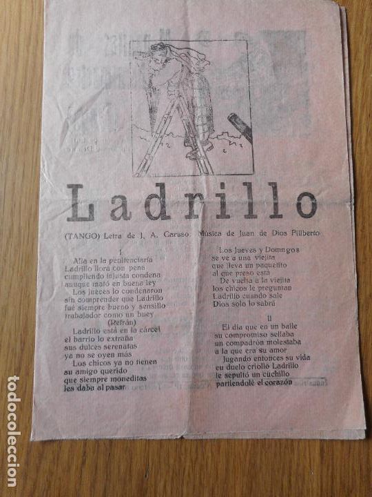 Catalogues de Musique: LETRILLAS.LADRILLO-MA&Ntilde;ANITAS MONTMARTRE-ARACA CORAZON.ADIOS MUCHACHOS.TANGO