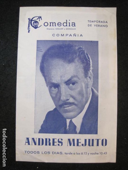Cat&aacute;logos de M&uacute;sica: ANDRES MEJUTO-COMEDIA-PROGRAMA ANTIGUO-VER FOTOS-(K-4089)