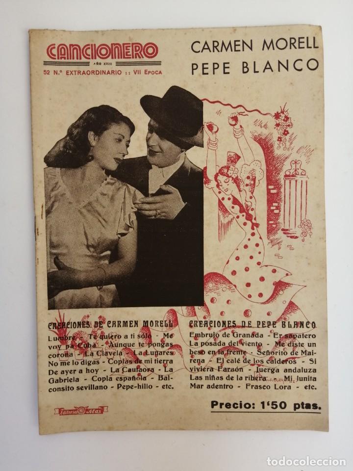 Cat&aacute;logos de M&uacute;sica: Cancionero Carmen Morell & Pepe Blanco. N&ordm; Extraordinario 52