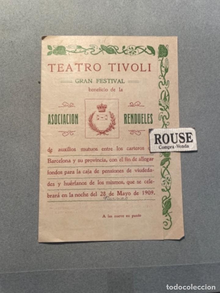 Cat&aacute;logos de M&uacute;sica: CARTEROS (ASOCIACION RENDUELES ) TEATRO - 1909 -PROGRAMA FESTIVAL DE AUXILIARES MUTUOS ENTRE LOS CAR