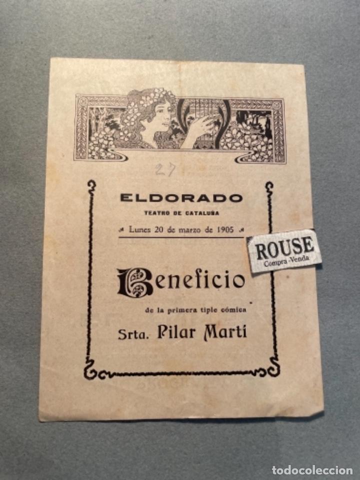 Cat&aacute;logos de M&uacute;sica: ANTIGUO PROGRAMA - EL DORADO TEATRO DE CATALU&Ntilde;A 2O MARZO BENEFICIO DE LA PRIMERA TRIPLE C&Oacute;MICA