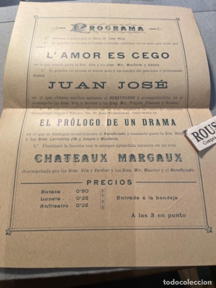 Catalogues de Musique: ANTIGUO PROGRAMA SOCIEDAD CENTRO SARRIAN&Eacute;S EXTRAORDINARIA FUNCION 1898 - PROGRAMA 5 JUNIO 1898
