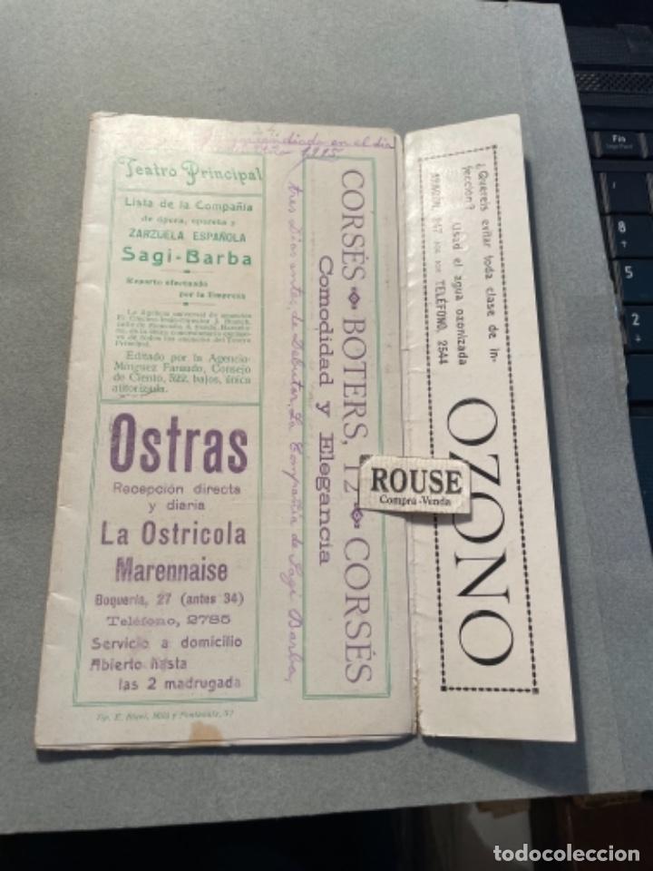 Catalogues de Musique: ANTIGUO PROGRAMA - TEATRO PRINCIPAL LISTA DE LA COMPA&Ntilde;IA DE OPERA , OPERETA Y ZARZUELA ESPA&Ntilde;OLA 1915