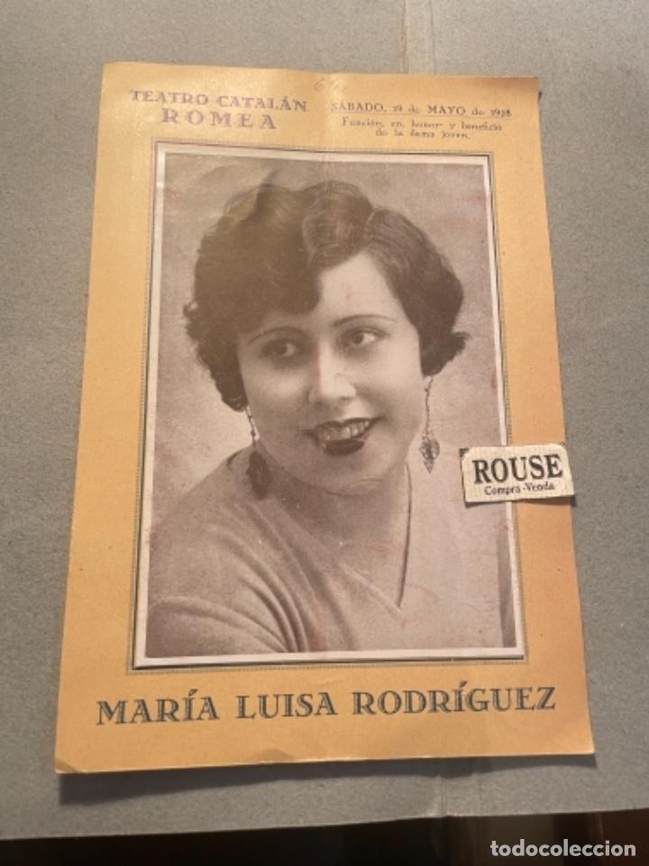 Catalogues de Musique: ANTIGUO PROGRAMA TEATRE -ROMEA- CATAL&Agrave; SABADO 19 DE MAYO 1928 FUNCION EN BENEFICIO DE MARIA LUISA RO