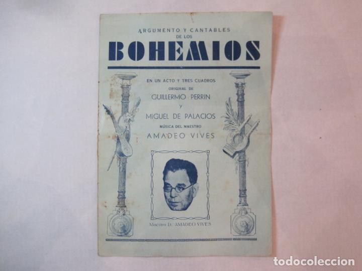 Catalogues de Musique: ARGUMENTOS Y CANTABLES DE LOS BOHEMIOS-MAESTRO AMADEO VIVES-VER FOTOS(K-4916)