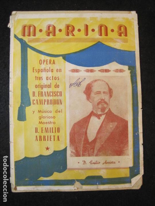 Catalogues de Musique: MARINA-OPERA ESPA&Ntilde;OLA-EMILIO ARRIETA-VER FOTOS-(K-4944)