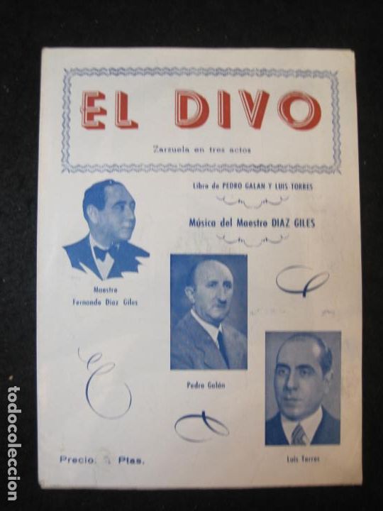 Catalogues de Musique: EL DIVO-MAESTRO DIAZ GILES-VER FOTOS-(K-4948)