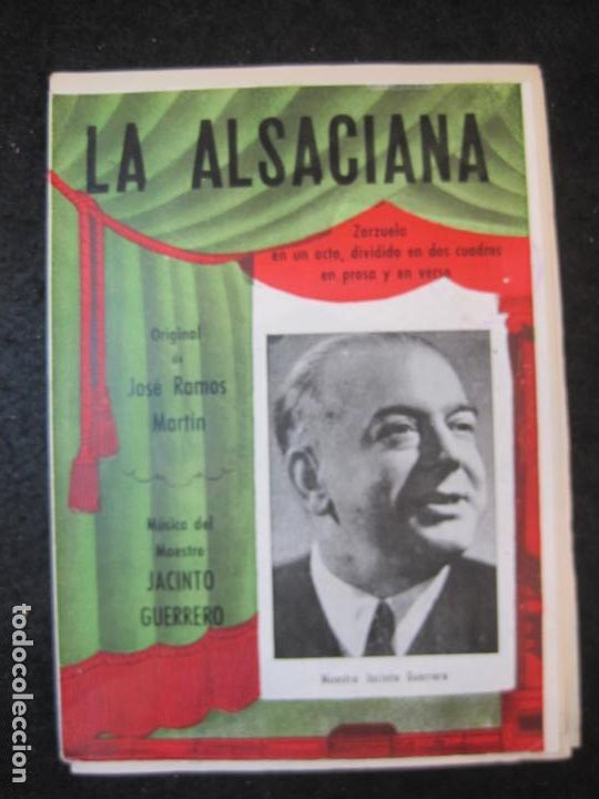 Catalogues de Musique: LA ALSACIANA-JACINTO GUERRERO-VER FOTOS-(K-4951)