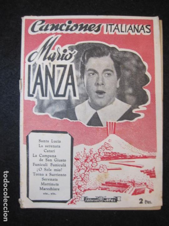 Catalogues de Musique: MARIO LANZA-CANCIONES ITALIANAS-EDITORIAL ALAS-VER FOTOS-(K-4952)