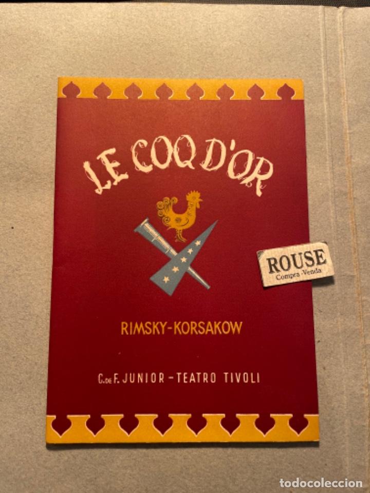 Catalogues de Musique: ANTIGUO PROGRAMA TEATRO LE COQ D'OR DE RIMSKY KORSAKOW 25 NOV. 1946 TEATRO TIVOLI