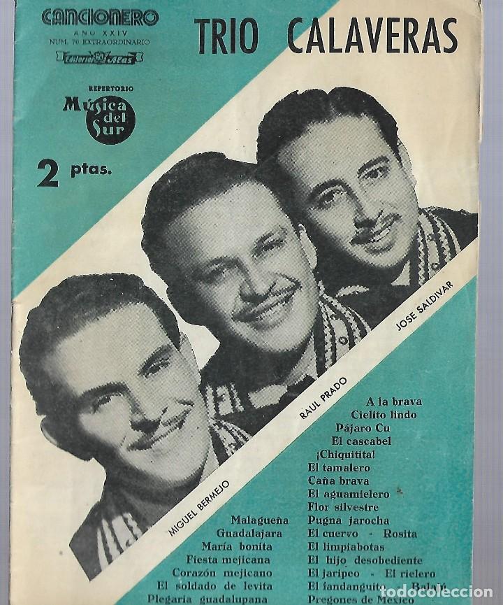 Cat&aacute;logos de M&uacute;sica: M270- CANCIONERO DEL TRIO CALAVERAS A&Ntilde;O XXIV, N&Uacute;M 70 CON 16 Pags.EXTRAORDINARIO.
