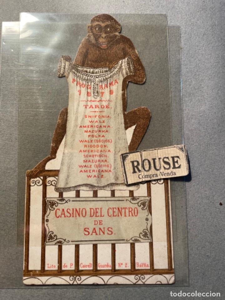 Cat&aacute;logos de M&uacute;sica: ANTIGUO PROGRAMA DE MUSICA TROQUELADO - PROGRAMA - 1879 CASINO DEL CENTRO DE SANS LITGR. DE P. CAIRE