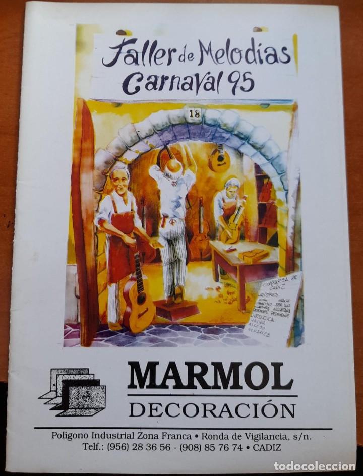Cat&aacute;logos de M&uacute;sica: CARNAVAL DE C&Aacute;DIZ, CANCIONERO O LIBRETO DE TALLER DE MELOD&Iacute;AS, 1995