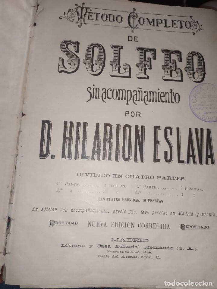 Catalogues de Musique: METODO COMPLETO DE SOLFEO SIN ACOMPA&Ntilde;AMIENTO D. HILARION ESLAVA NEVA EDICION CORREGIDA MADRID