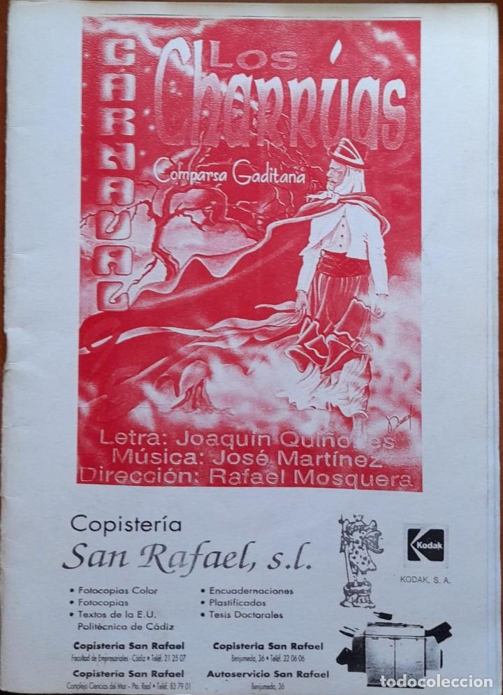 Catalogues de Musique: CARNAVAL DE C&Aacute;DIZ, CANCIONERO O LIBRETO DE LA COMPARSA LOS CHARR&Uacute;AS, J. QUI&Ntilde;ONES,1995