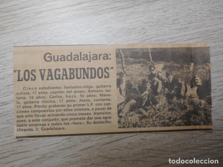 Catalogues de Musique: ANTIGUO RECORTE.GRUPO MUSICAL LOS VAGABUNDOS.GUADALAJARA A&Ntilde;OS 60