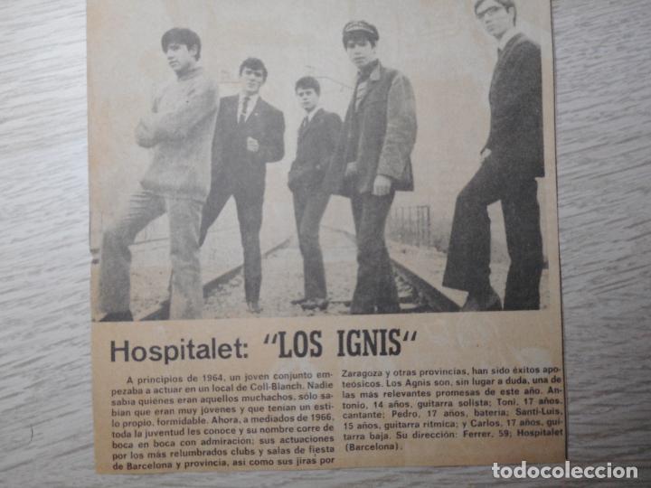 Catalogues de Musique: ANTIGUO RECORTE.GRUPO MUSICAL LOS IGNIS.HOSPITALET LLOBREGAT A&Ntilde;OS 60
