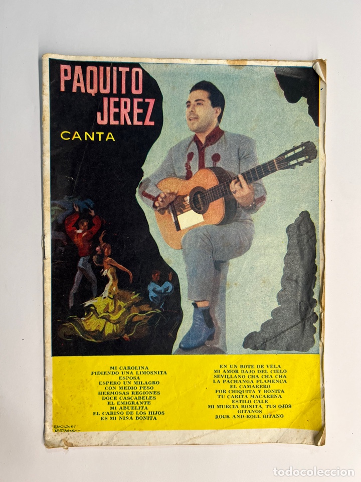 Catalogues de Musique: PAQUITO JEREZ Canta. No.33, Cancionero Ediciones Bistagne, Barcelona (h.1960?)