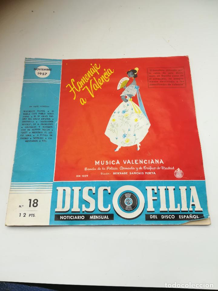 Catalogues de Musique: NOTICIARIO MENSUAL. DISCOFILIA. NOVIEMBRE 1957. N&ordm; 18. HOMENAJE A VALENCIA. VER INTERIOR