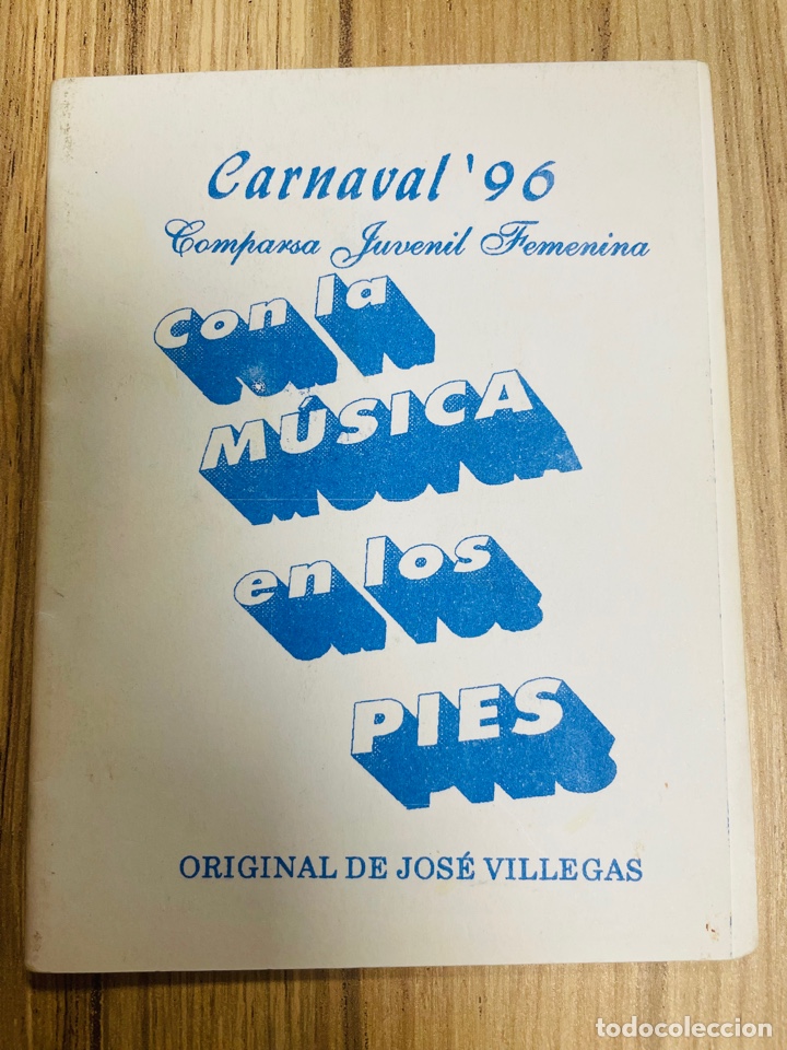 Cat&aacute;logos de M&uacute;sica: Carnaval C&aacute;diz 1996 libreto de la comparsa femenina. Con la m&uacute;sica en los pies