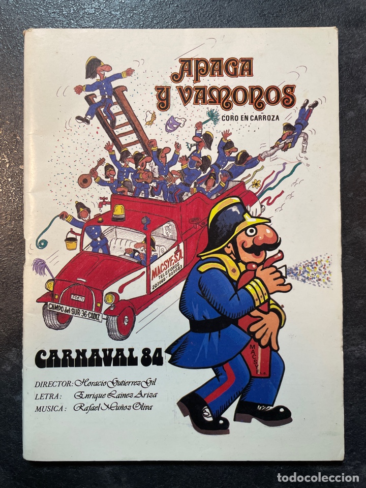 Catalogues de Musique: Carnaval C&aacute;diz 1984 libreto del coro APAGA Y VAMONOS