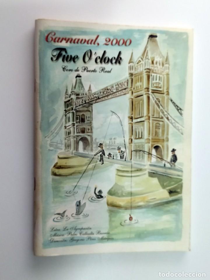 Cat&aacute;logos de m&uacute;sica: LIBRETO CARNAVAL DE CADIZ 2000 CORO FIVE O&acute;CLOCK - Foto 1