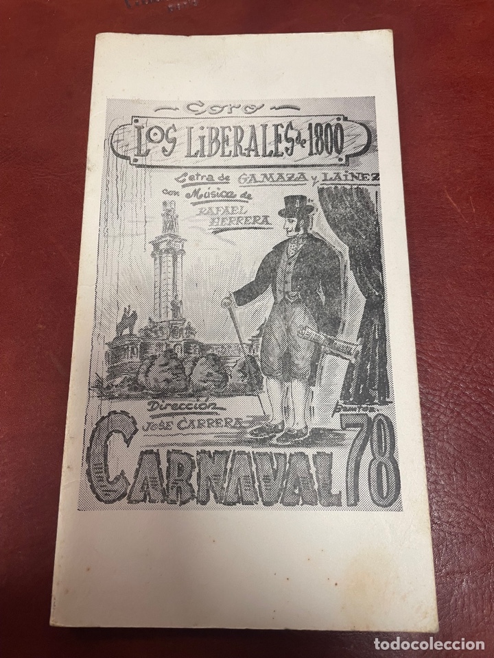 Catalogues de Musique: C&aacute;rnaval Cadiz 1978 libreto del coro LOS LIBERALES DE 1800