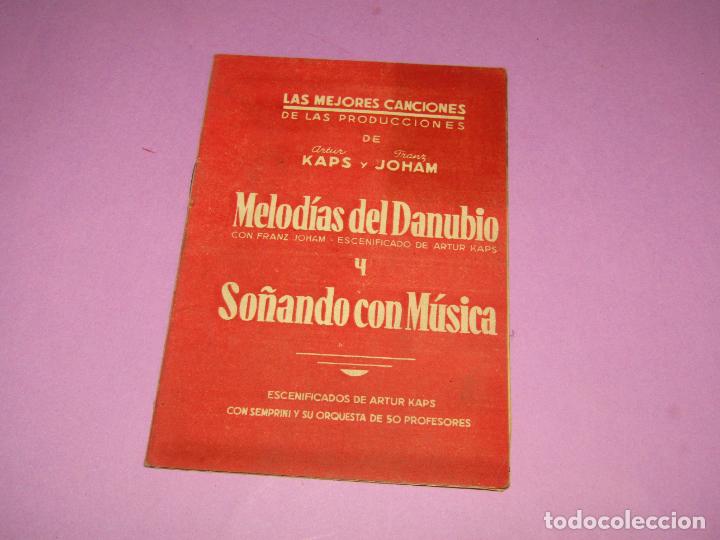 Cat&aacute;logos de M&uacute;sica: Antiguo Cancionero MELOD&Iacute;AS del DANUBIO y SO&Ntilde;ANDO con M&Uacute;SICA - A&ntilde;o 1960s.