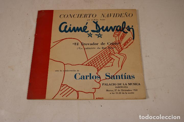 Cat&aacute;logos de M&uacute;sica: CONCIERTO NAVIDE&Ntilde;O - AIM&Eacute; DUVAL - BARCELONA - A&Ntilde;O 1960 - PROGRAMA - PALACIO DE LA MUSICA