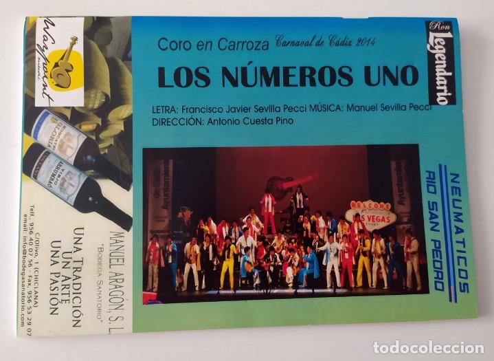 Cat&aacute;logos de m&uacute;sica: LIBRETO CARNAVAL DE CADIZ 2014 CORO LOS N&Uacute;MEROS UNO - Foto 1