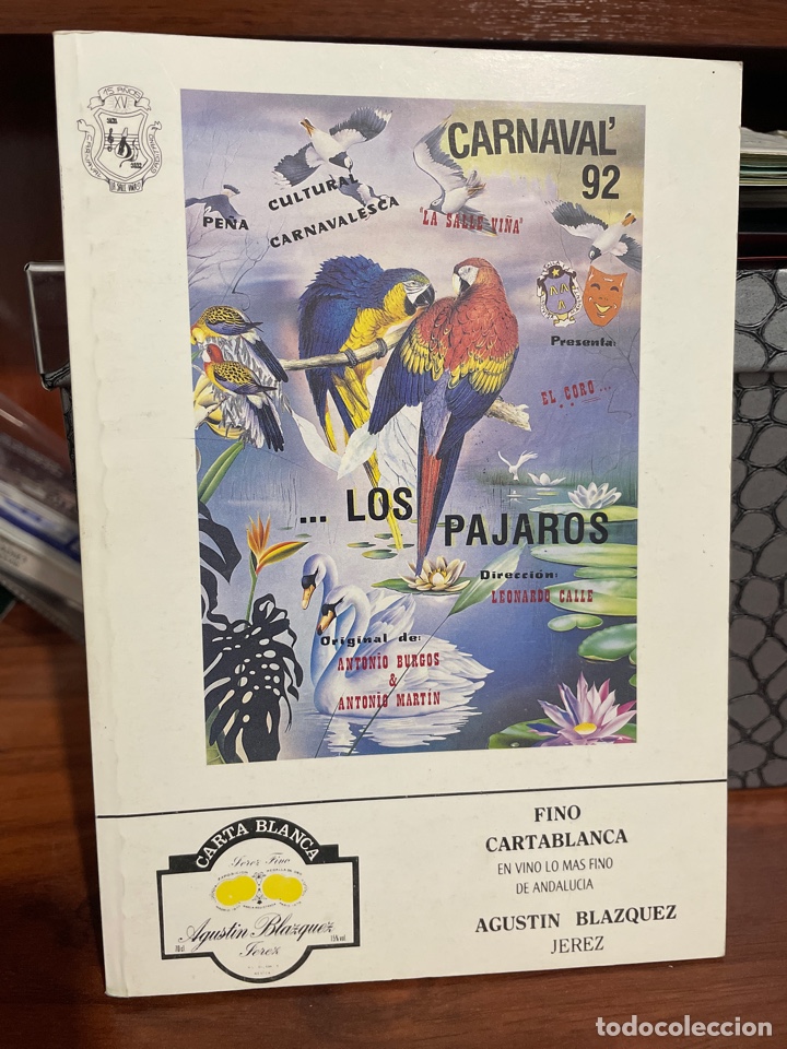 Cat&aacute;logos de M&uacute;sica: Carnaval C&aacute;diz 1992 libreto del coro LOS P&Aacute;JAROS